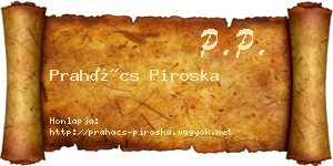 Prahács Piroska névjegykártya