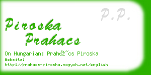 piroska prahacs business card